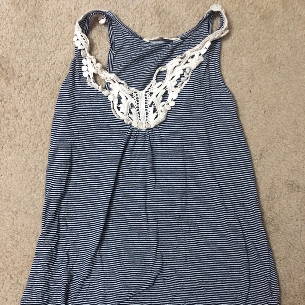 Navy striped tank
